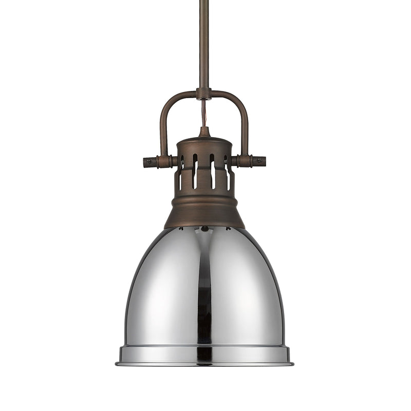 Duncan 9" Rod Hung Mini Pendant in Rubbed Bronze