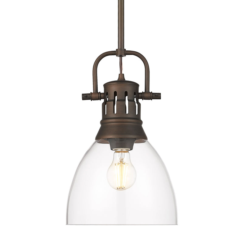 Duncan 9" Rod Hung Mini Pendant in Rubbed Bronze