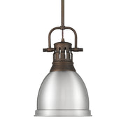 Duncan 9" Rod Hung Mini Pendant in Rubbed Bronze