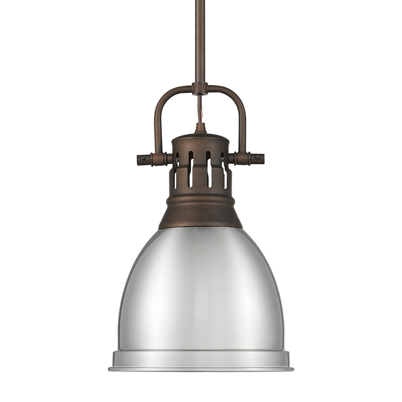 Duncan 9" Rod Hung Mini Pendant in Rubbed Bronze