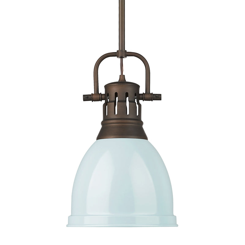 Duncan 9" Rod Hung Mini Pendant in Rubbed Bronze