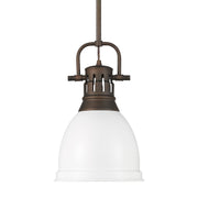 Duncan 9" Rod Hung Mini Pendant in Rubbed Bronze