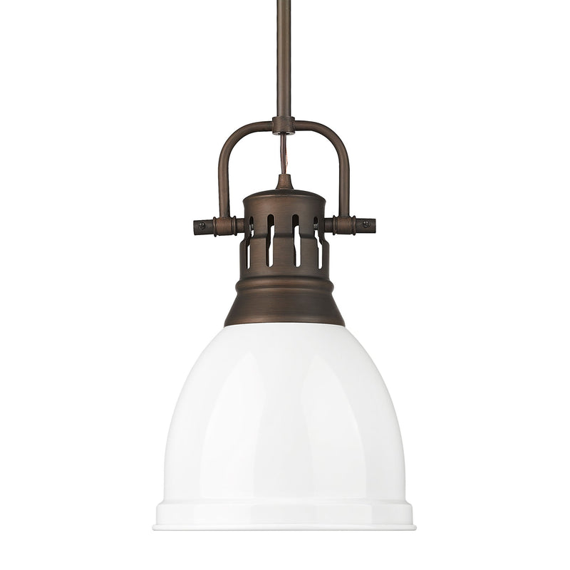 Duncan 9" Rod Hung Mini Pendant in Rubbed Bronze