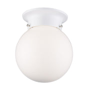 Dash 6" Globe Flush Mount in White
