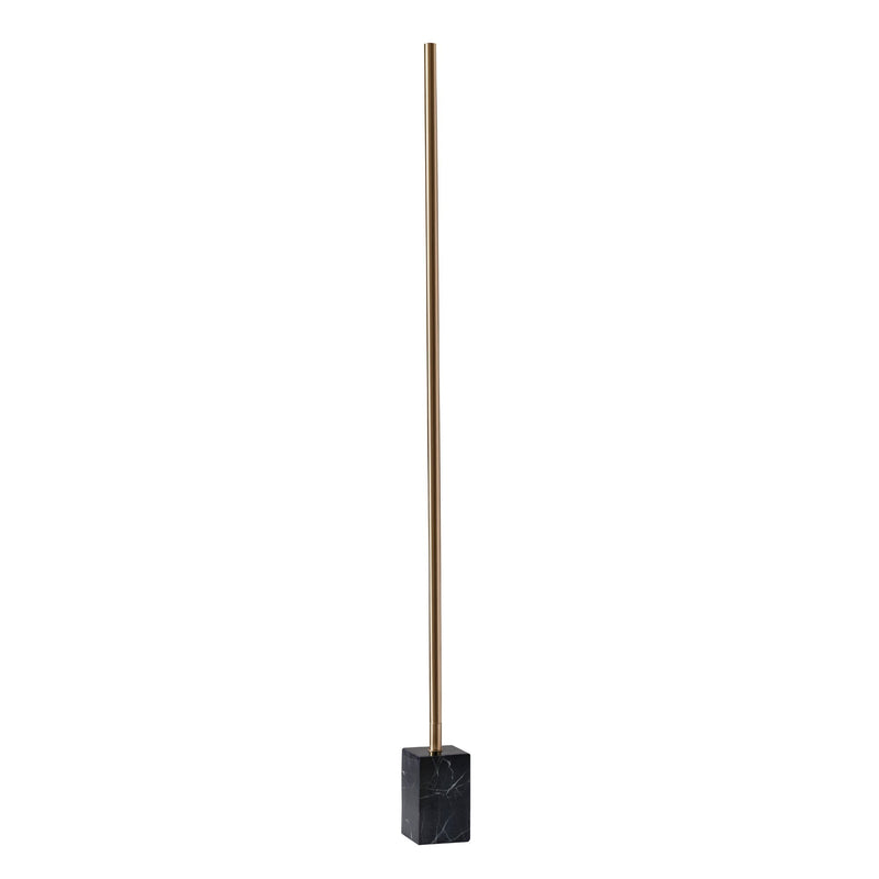 Felix LED Torchiere Floor Lamp in Antique Brass/Black Marble