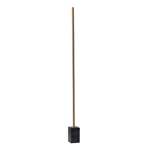 Felix LED Torchiere Floor Lamp in Antique Brass/Black Marble