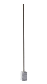Felix LED Torchiere Floor Lamp in Brushed Steel/White Marble