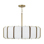 Marcell Large Drum Pendant in Aged Brass