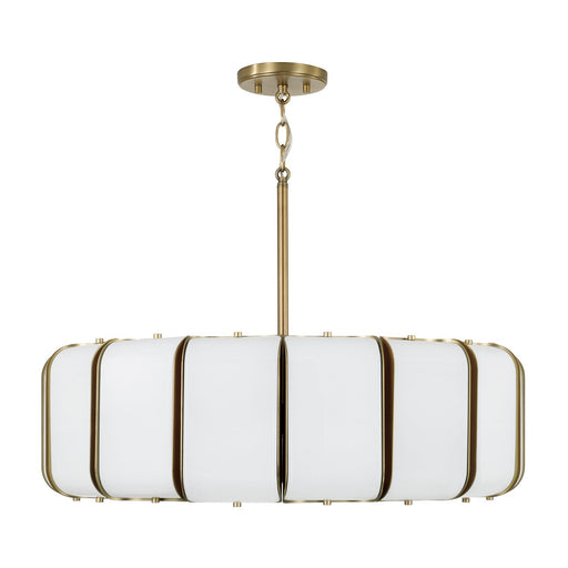 Marcell Large Drum Pendant in Aged Brass