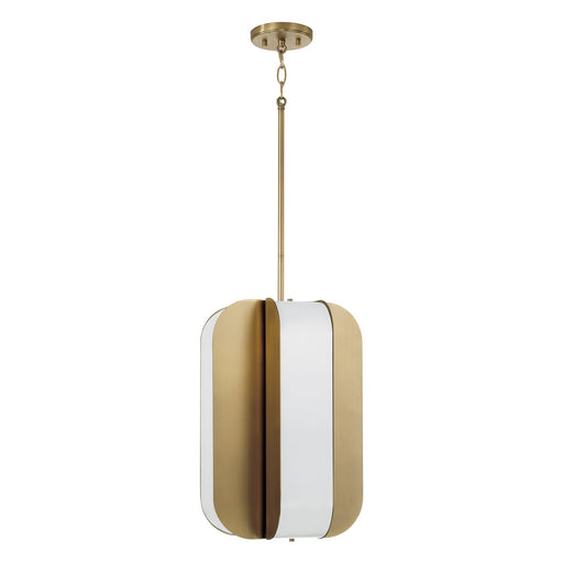Marcell Cylinder Pendant in Aged Brass