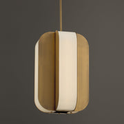 Marcell Cylinder Pendant in Aged Brass
