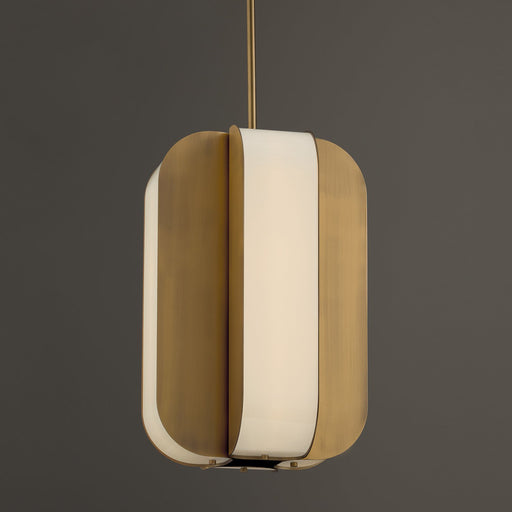 Marcell Cylinder Pendant in Aged Brass