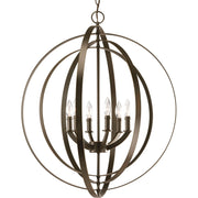 Equinox 6-Light Foyer Chandelier in Antique Bronze