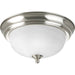 Dome Glass - Alabaster One Light Flush Mount in Brushed Nickel