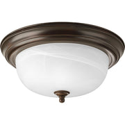 Dome Glass 2-Light Flush Mount in Antique Bronze