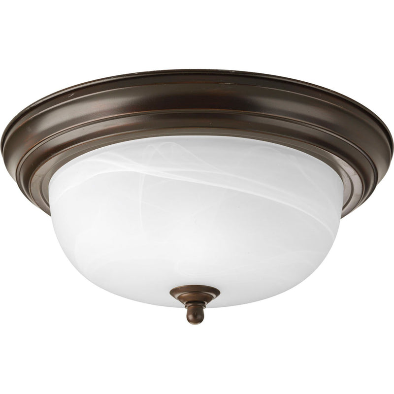 Dome Glass 2-Light Flush Mount in Antique Bronze