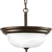Dome Glass - Alabaster Two Light Semi-Flush Mount in Antique Bronze