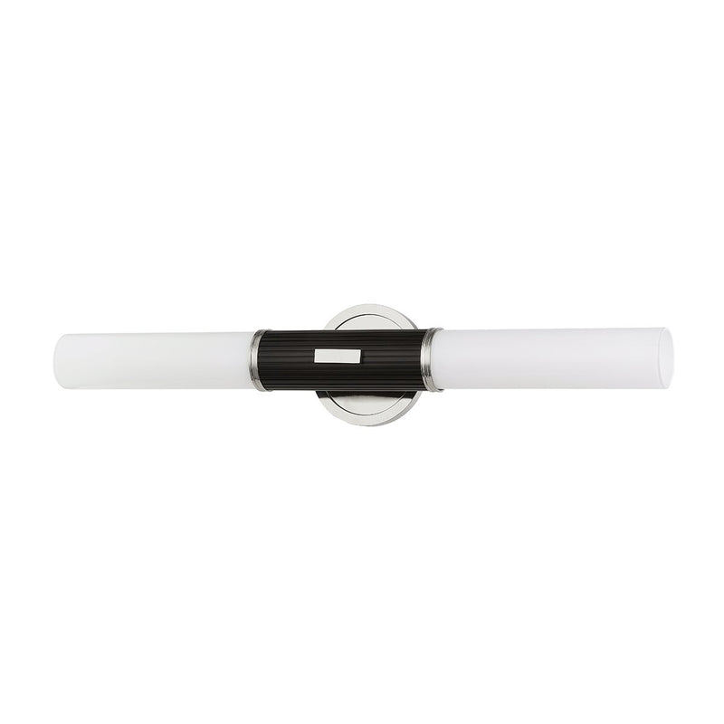 Crewe 2-Light Wall Sconce in Polished Nickel / Black Brass