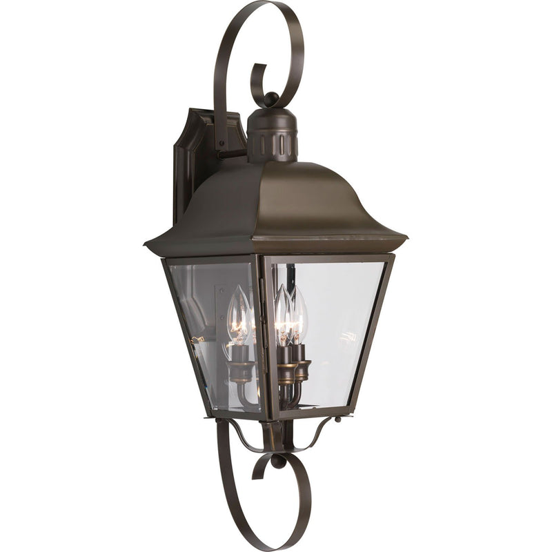 Andover 3-Light Large Outdoor Wall Lantern in Antique Bronze