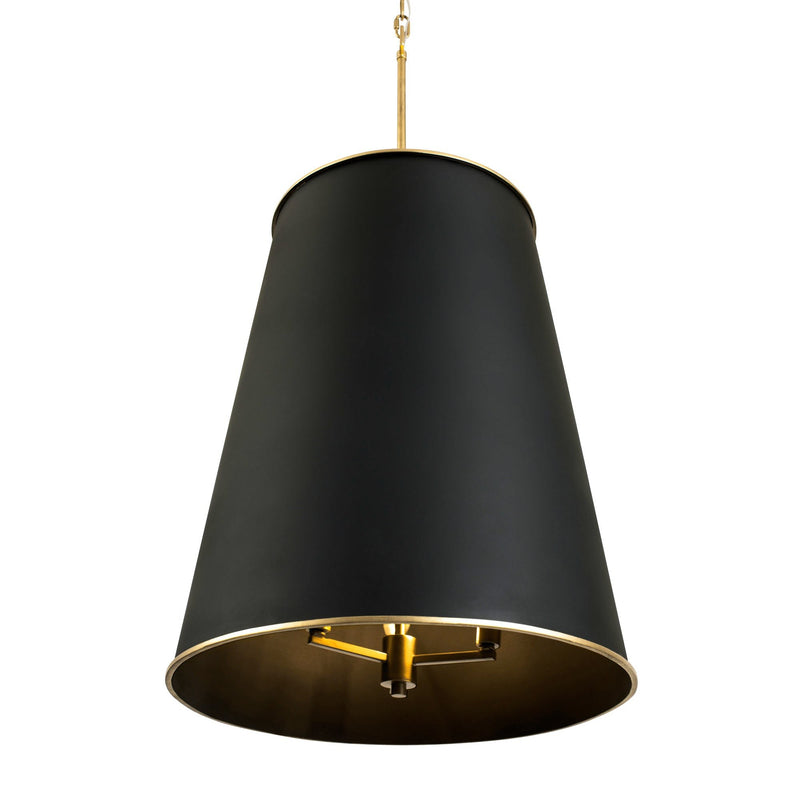 Coco 9-Light 20" Foyer Pendant in Matte Black/French Gold