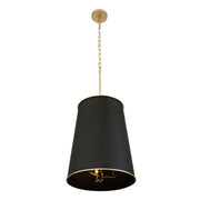Coco 9-Light 20" Foyer Pendant in Matte Black/French Gold