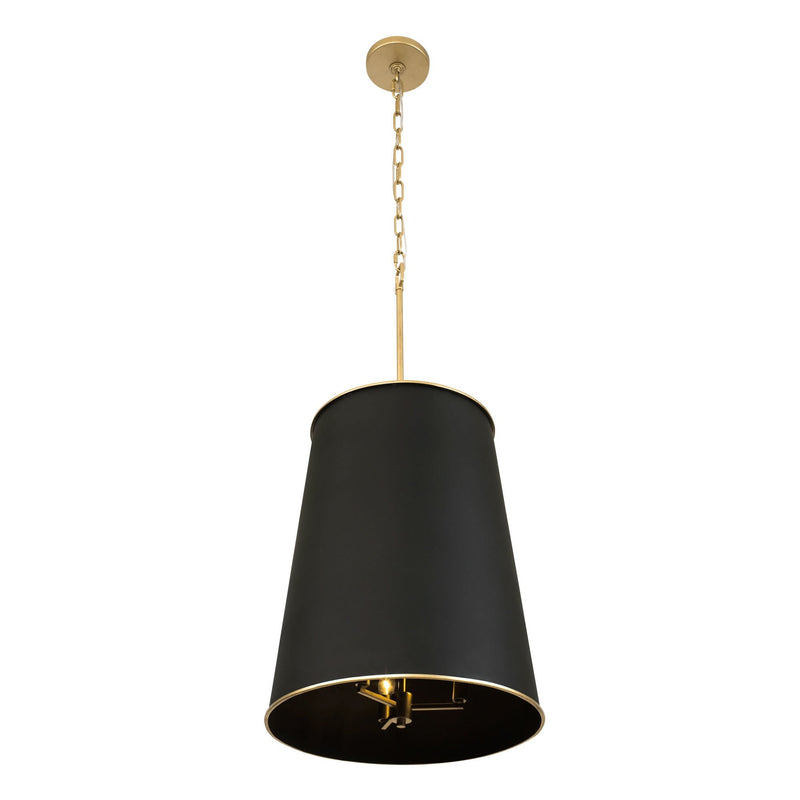 Coco 9-Light 20" Foyer Pendant in Matte Black/French Gold