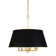 Coco 6-Light 24" Pendant in Matte Black/French Gold