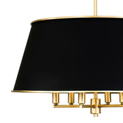 Coco 6-Light 24" Pendant in Matte Black/French Gold