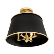 Coco 4-Light 16" Semi-Flush Mount in Matte Black/French Gold