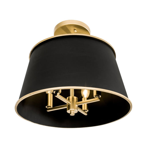 Coco 4-Light 16" Semi-Flush Mount in Matte Black/French Gold