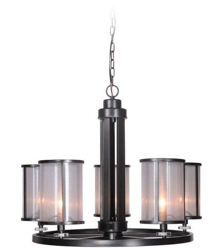 Danbury 5 Light 28.5" Chandelier in Matte Black
