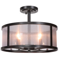 Danbury 4 Light 18" Semi Flush in Matte Black