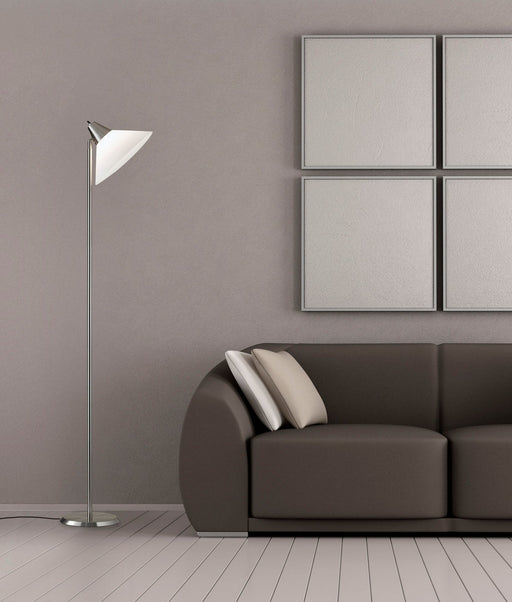 Swivel Torchiere Floor Lamp in Brushed Steel