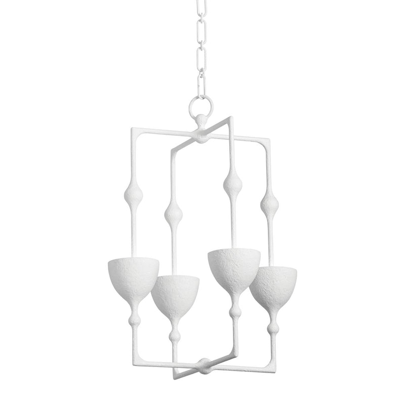 Antalya 4-Light Small Chandelier in Gesso White