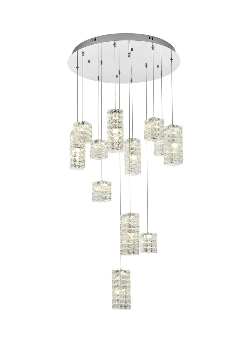Aston 28" 12-Light Pendant in Chrome