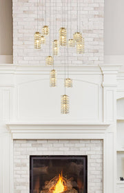 Aston 28" 12-Light Pendant in Satin Gold