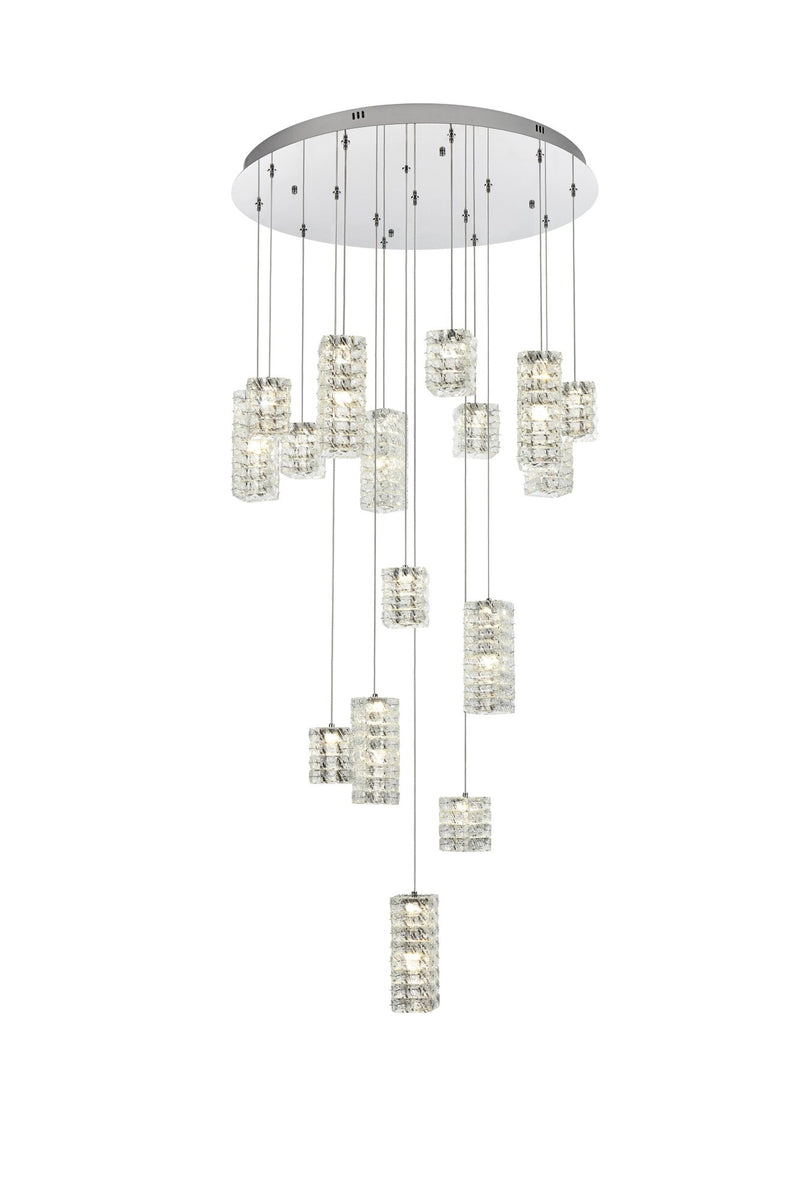 Aston 32" 16-Light Pendant in Chrome