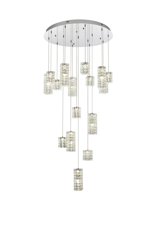 Aston 32" 16-Light Pendant in Chrome