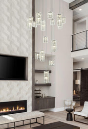 Aston 32" 16-Light Pendant in Chrome