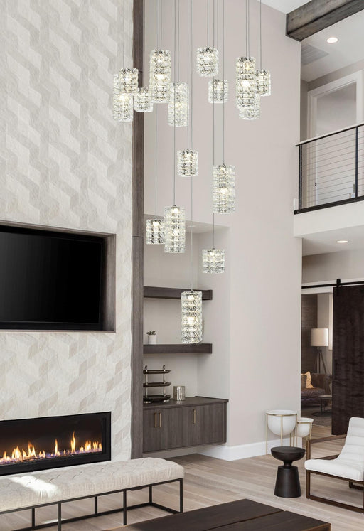 Aston 32" 16-Light Pendant in Chrome
