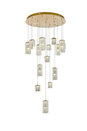 Aston 32" 16-Light Pendant in Satin Gold