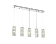 Aston 40" 5-Light Linear Pendant in Chrome