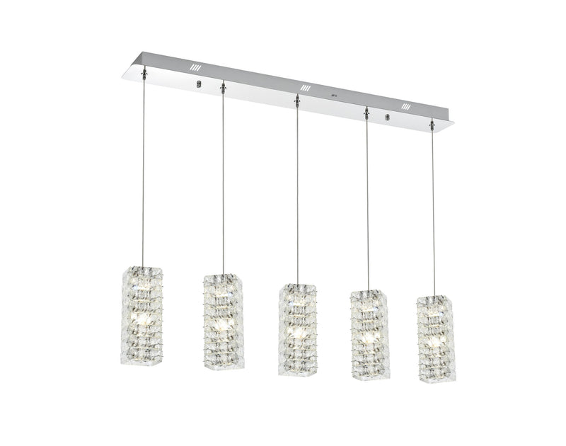 Aston 40" 5-Light Linear Pendant in Chrome