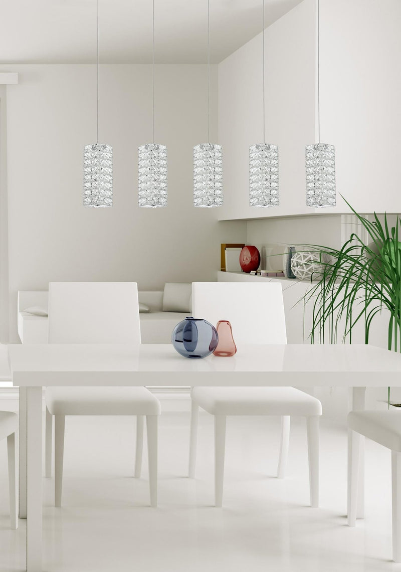 Aston 40" 5-Light Linear Pendant in Chrome