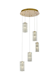 Aston 20" 5-Light Pendant in Satin Gold