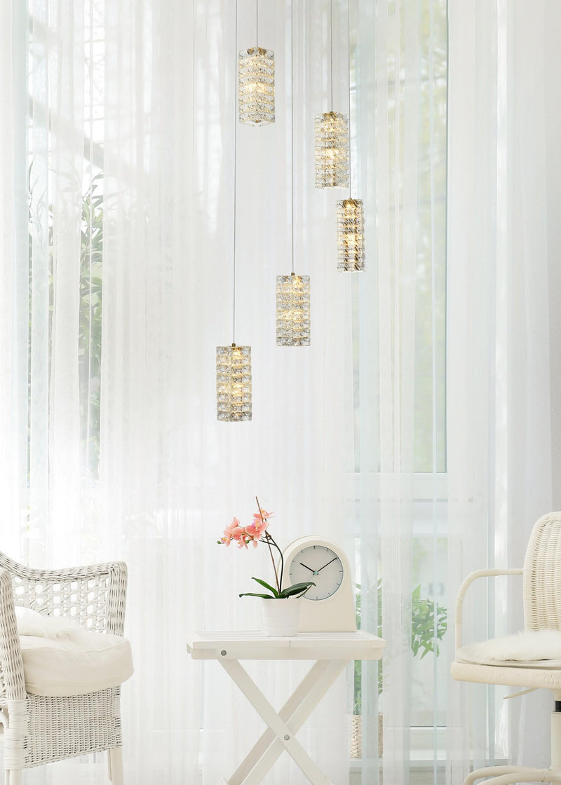 Aston 20" 5-Light Pendant in Satin Gold