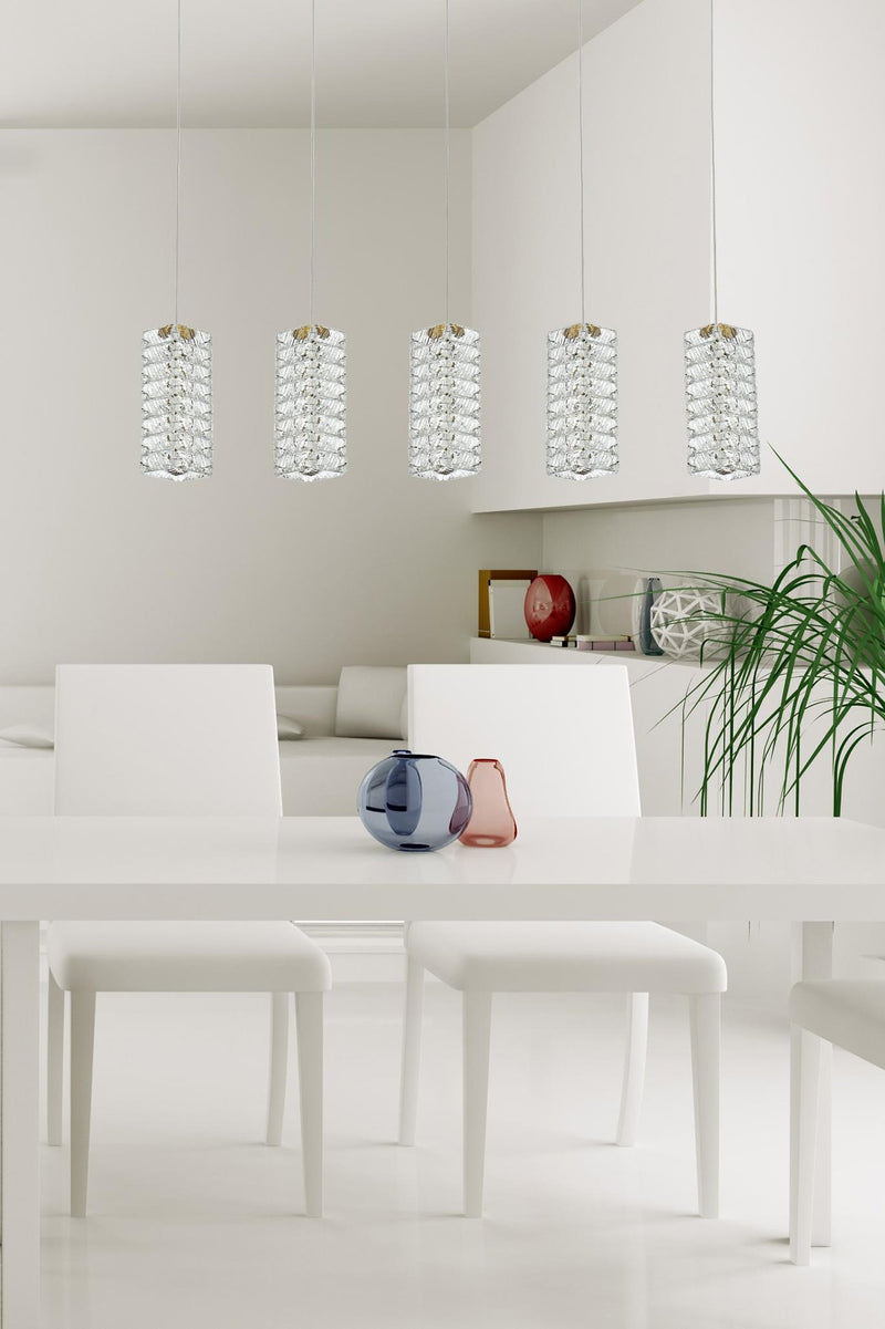 Aston 40" 5-Light Linear Pendant in Satin Gold