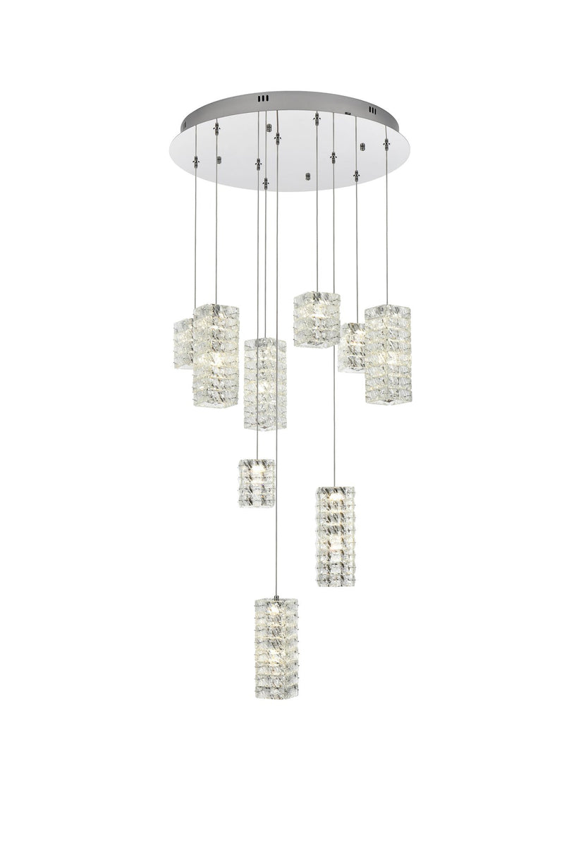 Aston 24" 9-Light Pendant in Chrome