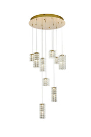 Aston 24" 9-Light Pendant in Satin Gold