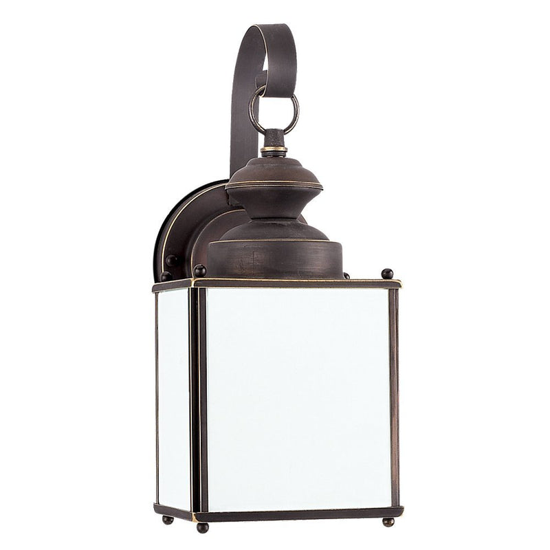 Jamestowne Medium Etched White Tiffany Outdoor Wall Lantern in Antique Bronze